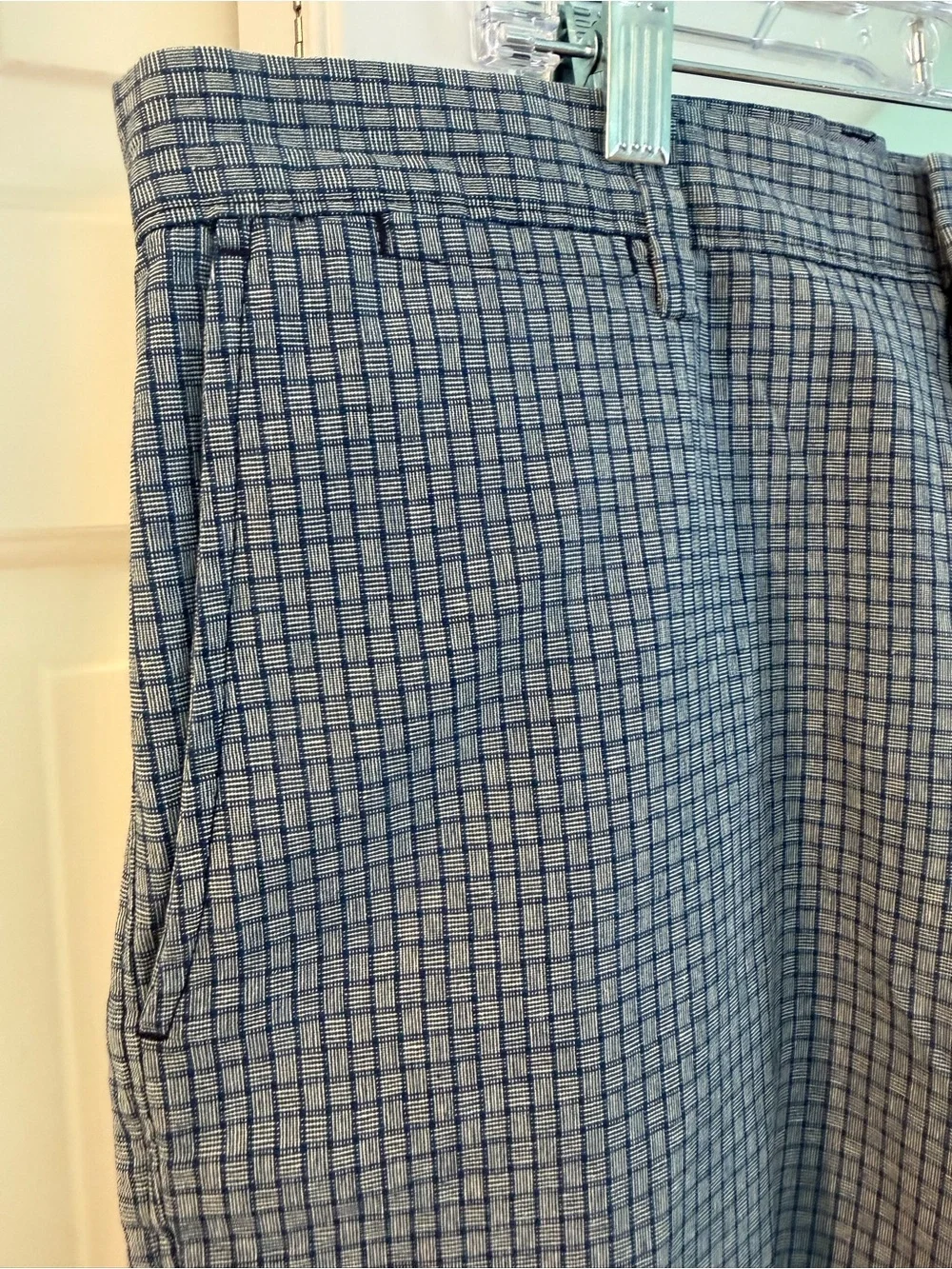 J Crew Men's Blue Basket Weave Patterned Performance Shorts